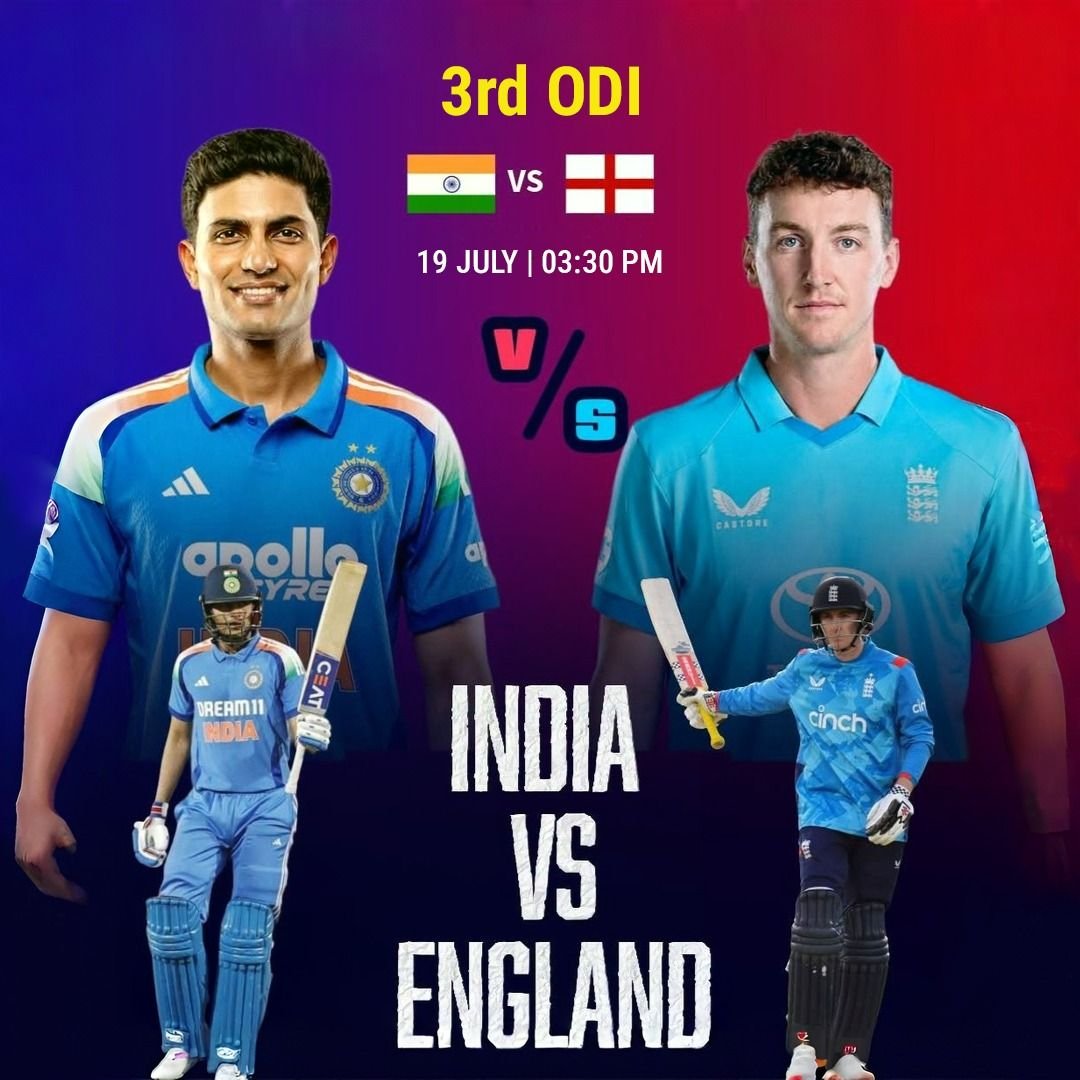 England vs India 3rd ODI at Lord's with live score updates, ball-by-ball commentary, match insights, and player action during the India Tour of England 2026.