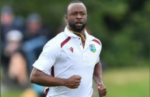 West Indies mystery spinner Joshua Bishop celebrates after being named in the Test squad ahead of the Pakistan series.